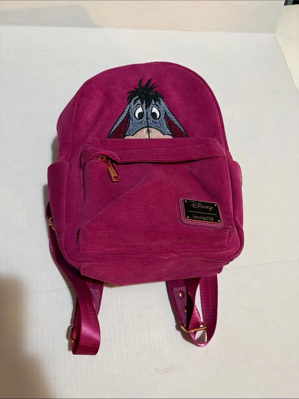 Loungefly Kids Eeyore Corduroy Mini Backpack - Fuchsia